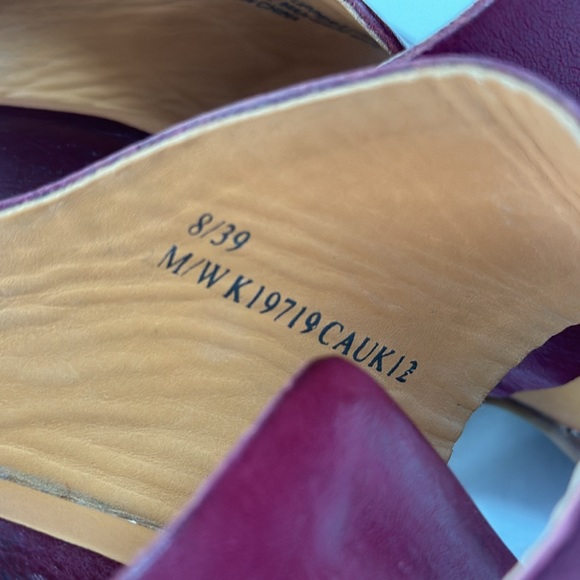 KORK-EASE Purple Leather Sandals Block Heels Slip Ons Size 8 - Picture 7 of 7